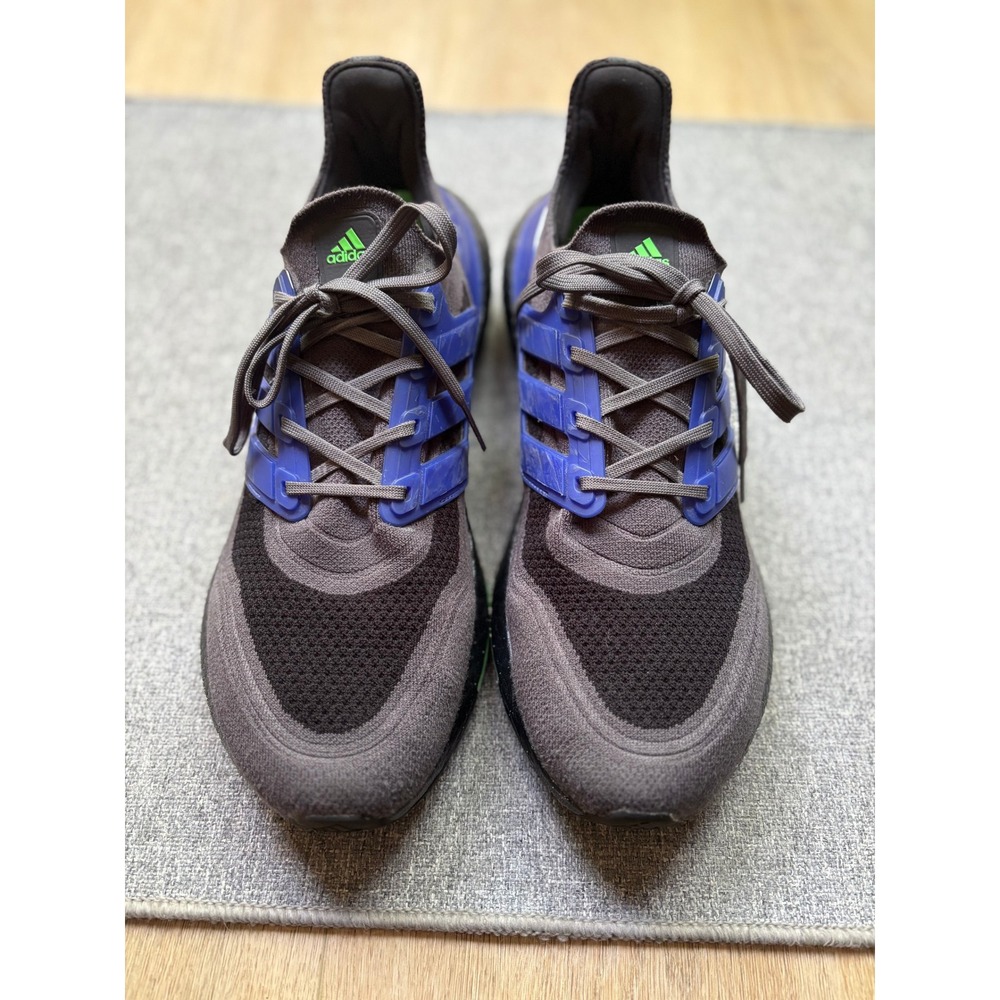 Adidas Ultraboost 21 Mens Running Shoes Carbon Grey Solar Green S23867